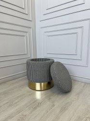 Пуф на латунном кольце в ткани 